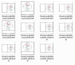 Stickdatei - ITH Kissen Love is all around